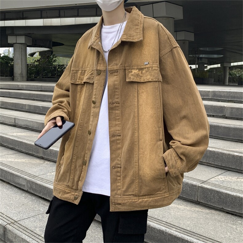 2026秋冬复古做旧牛仔外套男宽松港风嘻哈百搭牛仔衣ins潮，男装工装外套，星座505-2（原电商A260-1)