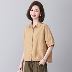 时尚宽松大码女装衬衫舒适棉质上衣百搭显瘦设计，女装衬衫，3200格调