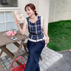 夏季阔腿裤无袖衫时尚两件套女图片