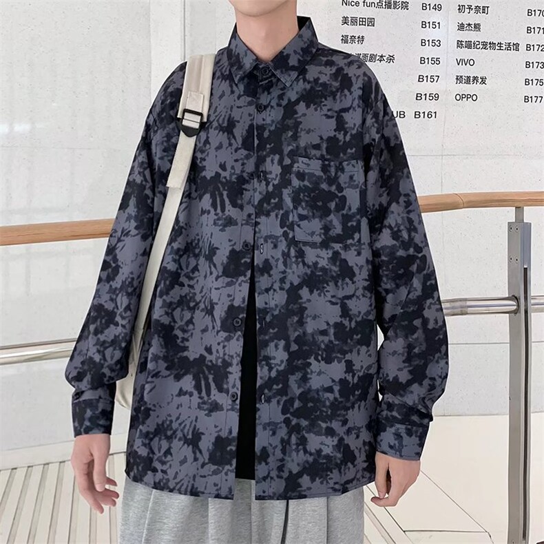 长袖衬衫男港风日系春季韩版潮流帅气衬衣C9649P27,男装衬衫,星座1116-2