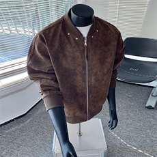 2025秋季新款现货皮衣男棒球领夹克外套DSA157B-J2569-P86，男装夹克，电商A157B