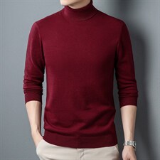DN33105男式2023年新款纯羊毛衫男针织衫高翻领纯色打底衫毛衣P90，男装针织衫/毛衣，电商B360