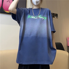 2023美式复古插肩T恤潮牌小领口重磅纯棉短袖，男装T恤，星座716-4
