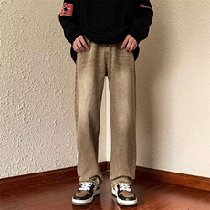 美式复古牛仔裤男宽松直筒高街vibe裤子新款ins垂感拖地NK277-P55，男装牛仔裤，星座1008