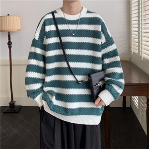 现货 现货 宽松圆领毛衣男秋冬百搭针织衫 D329-QM802-P65控88图片