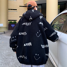 重磅羊羔绒外套男冬季加绒加厚韩版连帽棉服美式高街潮牌大码棉衣，男装棉衣，电商A157