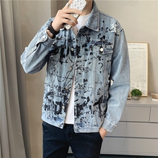 JK823-p80M-5X店主风ins牛仔夹克绣花破洞大码男日系CITYBOY，男装夹克，星座103A