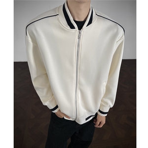 重磅420克boxy短款立领开衫棒球服液态棉爽滑外套男D9899-P68图片