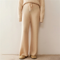 秋冬新款纯色针织休闲裤舒适百搭，女装休闲裤，绒盛美羊绒