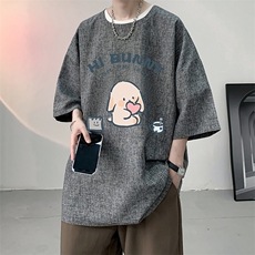 风复古亚麻短袖男棉麻t恤男半袖ZT71314-P35，男装T恤，电商A040