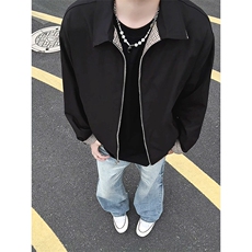 模特-廓形老钱风外套时尚短款夹克男9110-P78，男装夹克，电商B380（原B361）