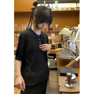 【有货】Z96CC-特P39 绞花翻领polo衫男女正肩针织短袖t恤图片