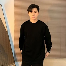 极简百搭轻薄休闲长袖卫衣男士潮牌宽松日系复古男上衣口袋WYT100，男装卫衣，星座516A