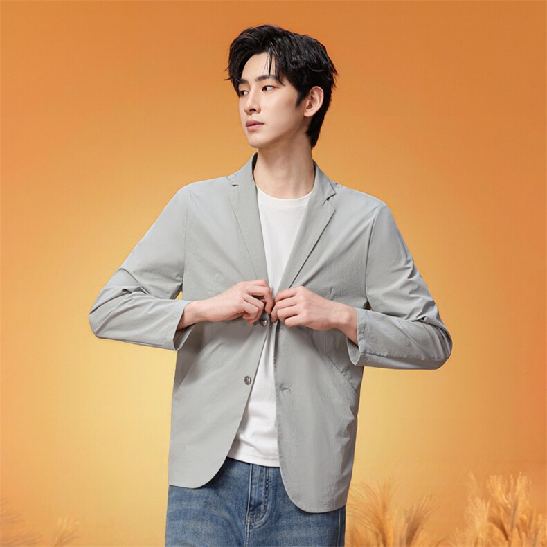 休闲西装外套春季宽松简约双粒扣轻薄通勤小西装XZ309JK8629P85,男装西服套装,星座309（原A406）