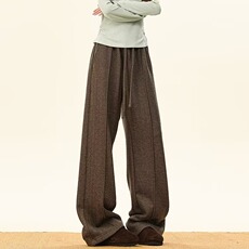 老钱风弯刀裤子男款潮流潮牌美式休闲阔腿裤宽松直筒男卫裤，男装休闲裤，星座715-4