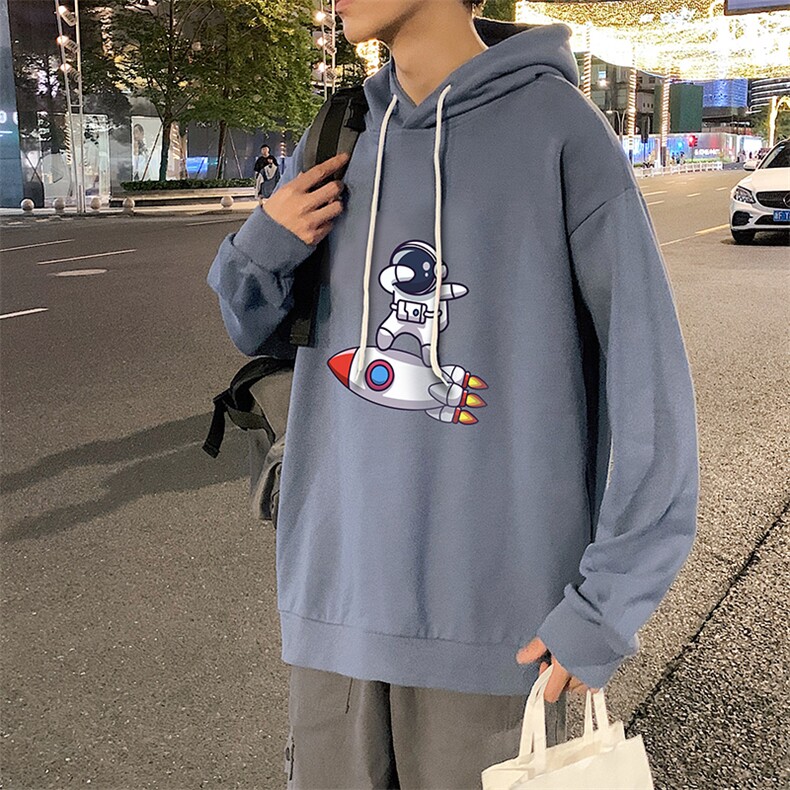 WY2158-P35加绒款-P40纯棉连帽卫衣男大码运动帽衫宽松薄外套男,男装卫衣,电商A040