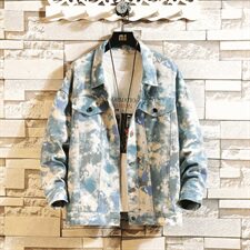 外套男春季牛仔衣男士工装夹克迷彩韩版潮流休闲春秋装6106-P60，男装夹克，电商A318