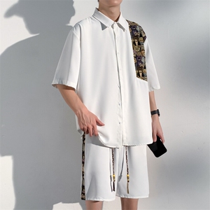 1小熊短袖衬衫男+短裤大码M-5XL套装92%聚酯纤维8%氨纶TZ77059P70图片