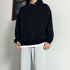 抖音得物品质二开380克全棉秋冬美式宽松两粒扣连帽卫衣CM22，男装卫衣，电商A486-1