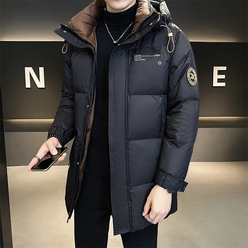 新标50-396-M-4XL-P225成衣中长款连帽羽绒服男外套,男装羽绒服,电商B255