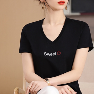 刺绣SWEET工艺小众个性舒适棉T图片