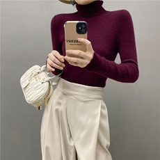 2025高领打底衫简约百搭时尚，女装针织衫/毛衣，国旺羊绒