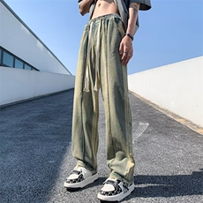 宽松型休闲裤长裤男时尚潮牌直筒夏季潮流纯色新款A5071P50，男装牛仔裤，星座1116-2