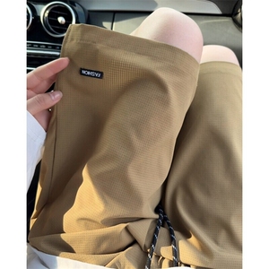 特批P25无差价夏季美式高街格纹透气网眼纯色大码短裤男DK5890图片