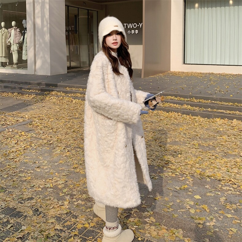 主推~冬季长款保暖皮毛一体环保皮草外套2B237-6181-P275K398,女装短外套,2B237