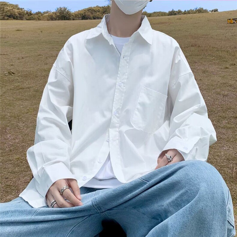 日系小清新防晒长袖衬衫男女潮流纯色C410,男装衬衫,星座1116A-1（原606A）