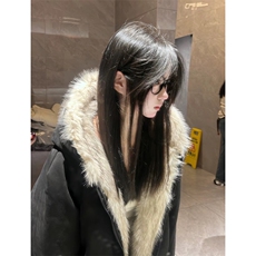现货重磅硬挺boxy羽绒棉衣座山雕猫耳大毛毛领麂皮棉服冬外套，男装棉衣，电商A486-1