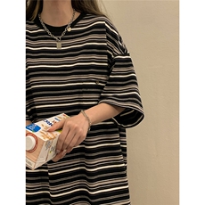 1中性大码M-5XL条纹短袖T恤立体口袋设计短袖T恤男DT8768P40控59，男装T恤，星座226-2