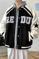 冬款港风加棉加厚简约棉衣外套毛巾绣棒球服男士8133-P120控价158，男装棉衣，电商A441-1