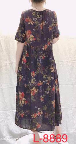 人丝面料高端连衣裙，XL-4XL，女装连衣裙，亿朵