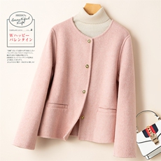 双面羊毛大衣女中长款2025秋冬新款修身赫本风毛呢外套羊毛，女装双面呢大衣，优远毛呢大衣