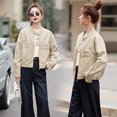 皮衣女外套短款上衣2025春秋季新款洋气显瘦小个子PU皮机车服夹克，女装皮衣，跑量工厂店