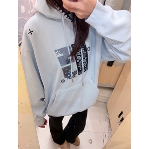 5722-P60原版刺绣贴布+订珠纯棉华棉复合加绒卫衣图片