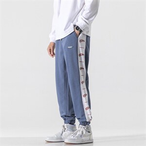 日系2024秋冬新款撞色串标束脚运动休闲潮牌裤子2120-45控69图片