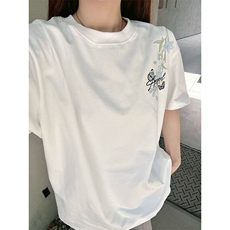 万针全刺绣解构设计260克重磅双纱纯棉高品质美式高街短袖T恤特35，男装T恤，电商A486