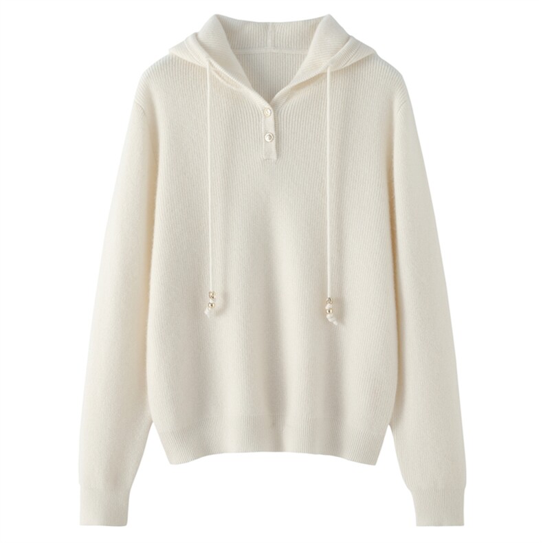 2026年秋季时尚百搭通勤简约休闲帽衫，女装羊绒衫，东业羊绒