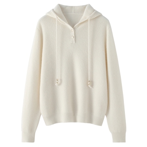2026年秋季时尚百搭通勤简约休闲帽衫，女装羊绒衫，东业羊绒