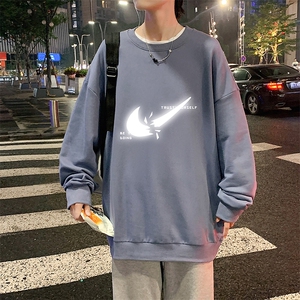 S6111-P28加绒款-P33秋季圆领卫衣男大码韩版宽松长袖外套
