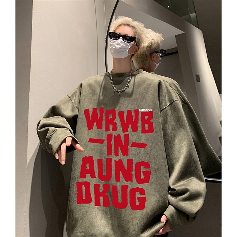 抖音得物供货提供视频秋冬重磅美式麂皮绒圆领卫衣JY317,男装卫衣,电商A486