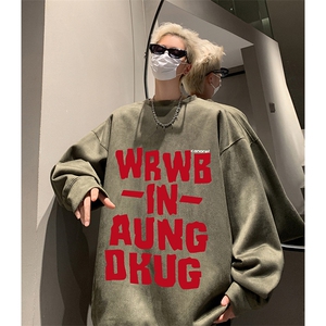 抖音得物供货 提供视频 秋冬重磅美式麂皮绒圆领卫衣 JY317图片