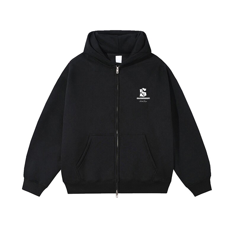 抖音得物高品质350克秋冬双头双拉链卫衣开衫外套AW7401,女装短外套,电商A443