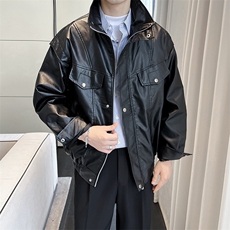 Cleanfit痞帅高街风设计感Pu皮衣W633P80，男装皮衣，星座1116-2