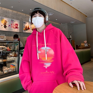 已注册直播抖音得物高品质港风男宽松连帽卫衣外套W5099P45控68图片