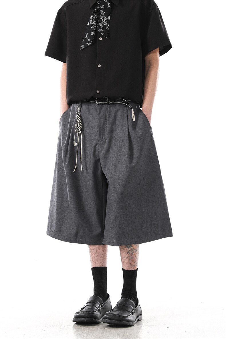 903-WK209-P65S-XXL【灰色黑色】老钱风休闲西裤短裤男4,男装牛仔裤,星座903