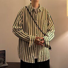 A948P45春季美式复古刺绣长袖衬衫男宽松休闲百搭上衣，男装衬衫，星座512-6