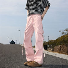 8XL-M工装裤男冰丝垂感降落伞速干休闲阔腿美式运动裤夏K9134P48，男装休闲裤，电商D206-1
